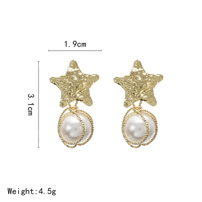 

Vintage Gold Drop Earrings For Women 2019 Geometric Drop Earring Big DIY Wedding Irregular Freshwater Pearl Fashion Jewelry