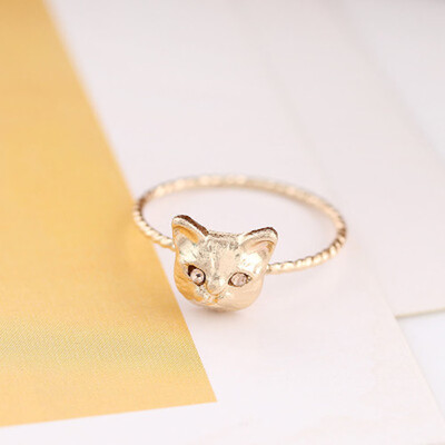 

Style Supplies Silver Lovely Rhinestone Cat Shaped Black Ring