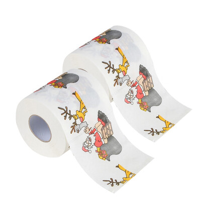 

Gobestart 2PC Home Santa Claus Bath Toilet Roll Paper Christmas Supplies Xmas Tissue Roll