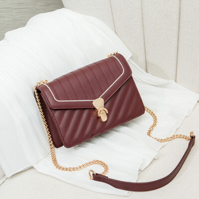 

Ins Super Fire Girl Korean Style Small Square Bag Fashion Lingge Chain Single Shoulder Messenger Bag