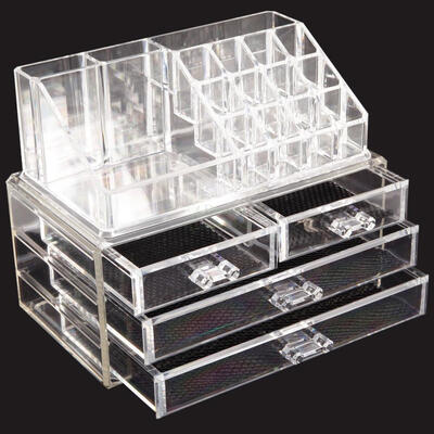 

Hot Style Transparent Cosmetic Organizer 4 Drawer Jewelry Makeup Case Storage