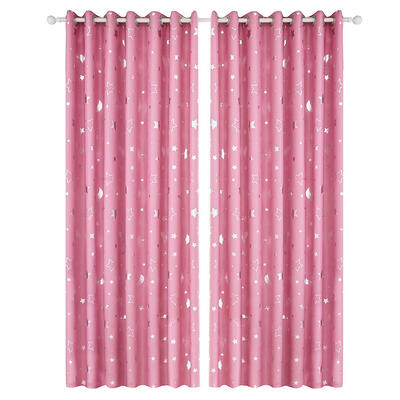 

Star Moon Print Bedroom Blackout Curtains Living Room Shading Window Blinds