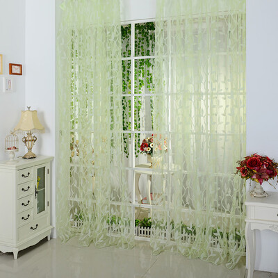 

Chic Leaf Type Tulle Door Window Curtain Drape Panel Sheer Scarf Valances