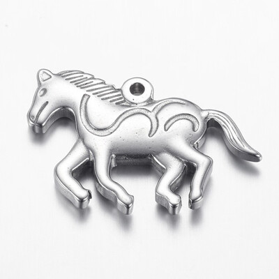 

304 Stainless Steel Pendants Horse Stainless Steel Color 225x36x4mm Hole 2mm