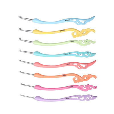 

8pcs Handle Aluminum Crochet Hooks Knitting Needle Crafts Weave Tool Set