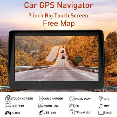 

7" HD Touchscreen Portable GPS Navigator Tablet GPS Navigation 8GB 256MB Car Stereo Audio Player with Back Support Free Map