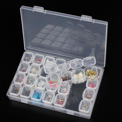 

28 Slots Diamond Painting Accessories Box Embroidery Case Geometric Holder EW