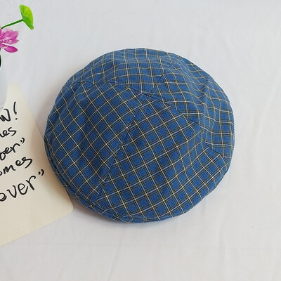 

Korean edition fashion retro British grid Beret Japanese spring&summer thin leisure painter hat net red