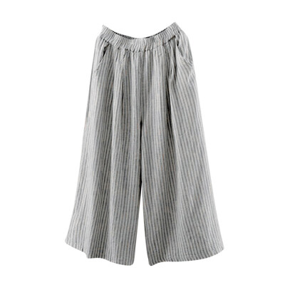 

Tailored Womens Oversize Casual Stripe Harem Pants Loose Wide Legs Trousers Plus