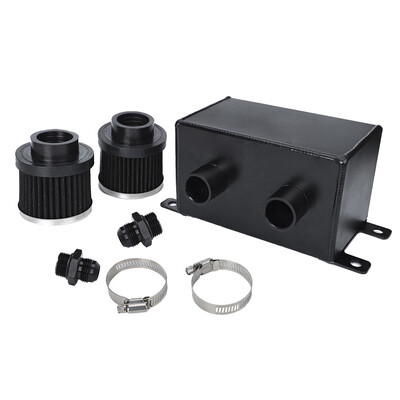 

12L Car Oil Catch Tank Can Reservoir Twin Ports Air Filter Car Modification Auto Accessories