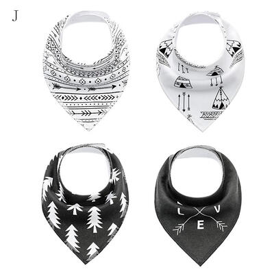 

4pcsset 100 Cotton Drool Bibs 1-4 Years Baby Bibs Triangle Double Layers Cotton Cartoon Character Animal Pattern Bibs Towels