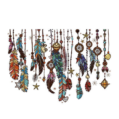 

Removable Dream Catcher Feathers Wall Stickers Kids Bedroom Decor Decals