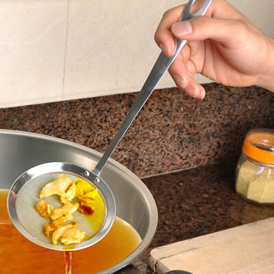 

JPGIF Round Network Stainless Steel Colander Spoon Filter Oil Filter Grid Scoop