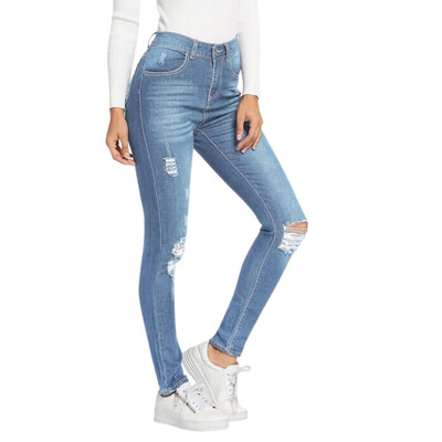 

Tailored Women Leggings New Skinny Jeans Hole Trousers Denim Stretchy Pencil Pants