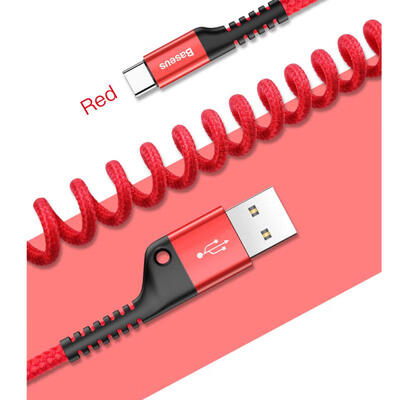 

Baseus Retractable Spiral 2A Type-C Car Charging Cord -1m