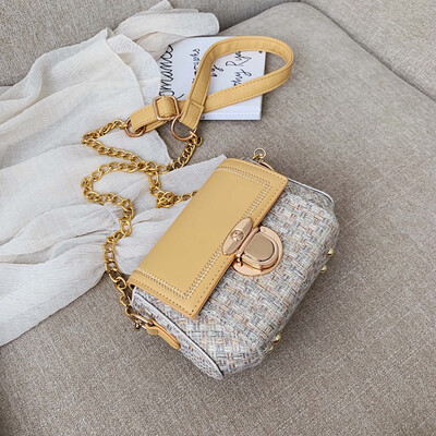 

Advanced foreign gas bag summer mini lock chain bag new 2019 fashion small square bag oblique satchel bag