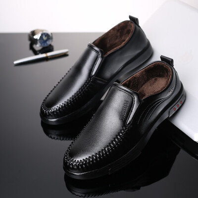 

Happy autumn&summer plus velvet dad cotton shoes Korean casual wild sets of feet business shoes mens trend peas shoes