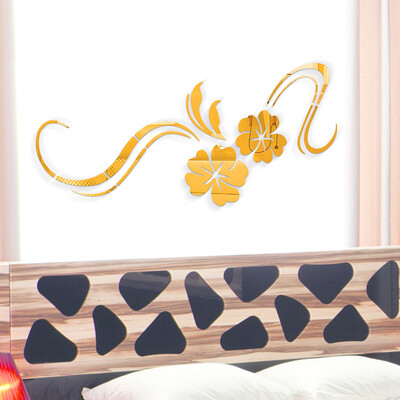 

〖Follure〗3D Modern Mirror Flowers Vinyl Removable Wall Sticker Decal Home Decor Art BK
