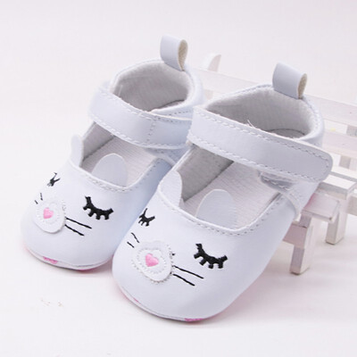 

WEIXINBUY Baby Shoes Girls Princess Cartoon Cat First Walkers Newborn Soft Soled Anti-Slip Summer 2018