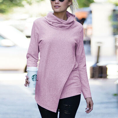 

Women Casual Long Sleeve Turtleneck Jumper Pullover Sweatshirt Top T Shirt -3XL