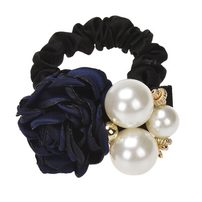 

〖Follure〗Pearls Beads Rose Flower Hair Band Rope Scrunchie Ponytail Holder GN