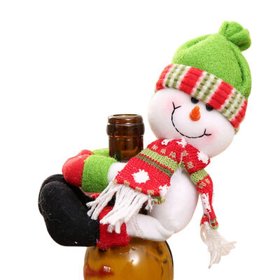

Christmas Home Decorations Santa Snowman Elk Wine Bottle Set Christmas Wine Bottle Set Decorative Party Supplies Cloth
