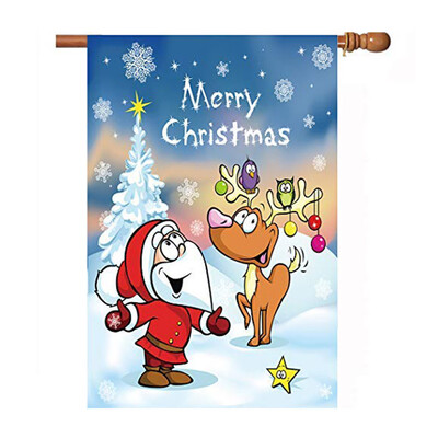 

〖Follure〗Christmas Flag Christmas Day Double-Sided Burlap Garden Flag 28 x 40 Inches