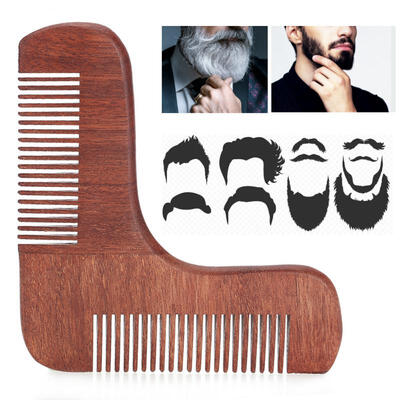 

Greensen Pearwood Beard Shaping Template Mustache Shaper&Styling Comb Tools