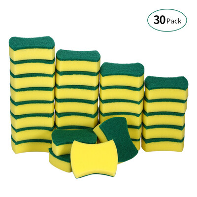 

Esonmus 30pcs Multi-purpose Double-faced Sponge Scouring Pads Dish Washing Scrub Sponge Stains Removing Cleaning Scrubber Brush fo
