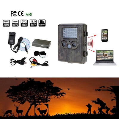 

HT-002LIM Wildlife Hunting Camera HD Digital Infrared Scouting Trail Camera MMSEMAILSMTPSMS IR LED Video Recorder 12MP Rain-pro