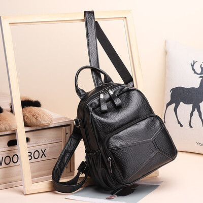 

Tailored Women Backpack Soft Leather College Wind Multi-purpose Three-pack