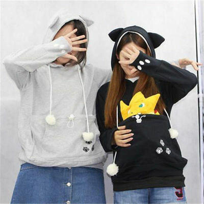 

Japanese Style Pullover Kangaroo Pouch Small Cat Dog Hoodie Sweater Unsex S-3XL