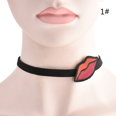 

12 Styles New Fashion Women Girl Red Flower Star Butterfly Eye Lips Pattern Collar Necklace Party Necklace Elegant Jewelry