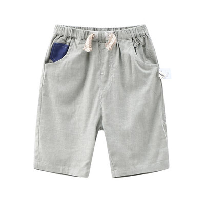 

DOU DOU YI CHU childrens clothing boys casual linen pants baby trend five pants summer 9182