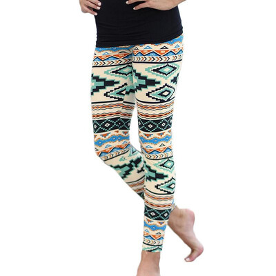 

Fashion Women Leggings Contrast Color Print Fitness Sports Pants Stretchy Cropped Yoga Trousers