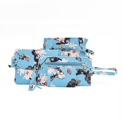 

4pcsset Shoulder Bags Clutch Women PU Leather Messenger Flower Print Bags