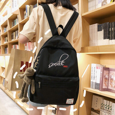 

Schoolbag Woman Korean version of ulzzang high school students in junior high school inswind backpack ancient feeling simple shoul
