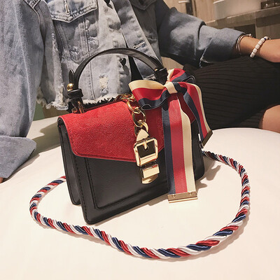 

Qiao Bani 2019 new fashion European&American style trend street shooting Scrubs shoulder shoulder diagonal ribbon handbags cross-border