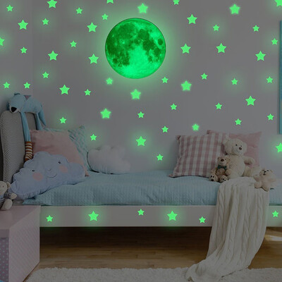 

Siaonvr Glow In Dark Wall Ceiling Stars Moon Stickers Wall Stickers Night Kid Home Decor