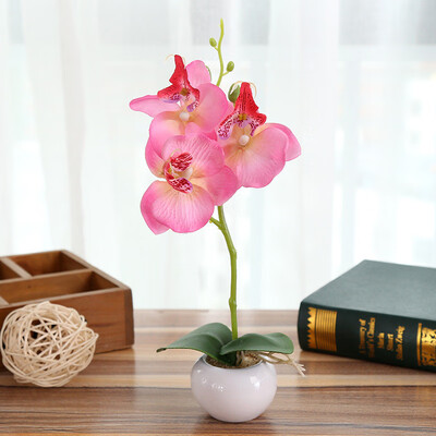 

Toponeto Simulated Plant Bonsai Indoor Butterfly Orchid Bonsai Plants Elegance Tranquilit