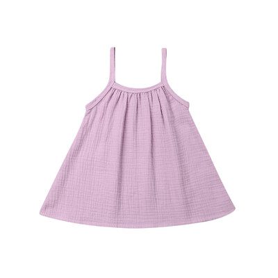 

Kids Baby Girls Summer Cotton Linen Sling Dress Sleeveless Casual Beach Dresses