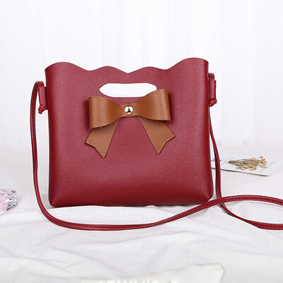 

Tailored Fashion Women Bowknot Crossbody Bag Shoulder Bag Messenger Bag Bucket Bag Pink