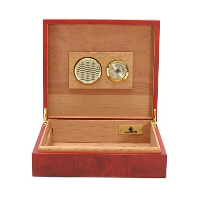 

Portable Cedar Wood Wooden Lined Cigar Humidor Humidifier Storage Case Box with Hygrometer
