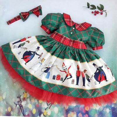 

US Xmas Toddler Kids Baby Girls Christmas Lace Tutu Dress Princess Party Clothes