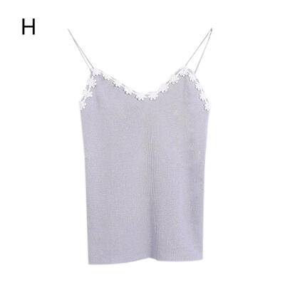 

Fashion Design Cotton Sexy Hook Flower Knitted Slim Womens Camisole