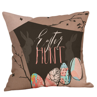 

〖Follure〗Happy Easter Bunny Pillow Cover Linen Sofa Cushion Cover Home Decor Pillow Case