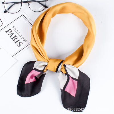 

New scarf female Korean version of the small square scarf spring&autumn tide hair band female small fresh Korean professional silk scarf decorative scarf