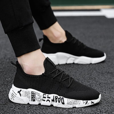 

2019 breathable flying woven mesh mens shoes large size casual sports Korean youth students wild tide shoes wholesale