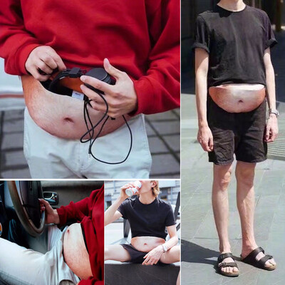 

Unisex Dad Bod Waist Bags Flesh Color Fanny Packs Money Belt Beer Fat Belly Bum Pouch Pockets Bag