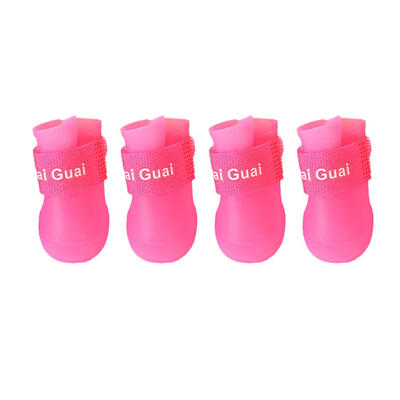 

4pcsLot Rubber Pet Dog Rain Shoes Anti-Slip Waterproof Puppy Dogs Booties